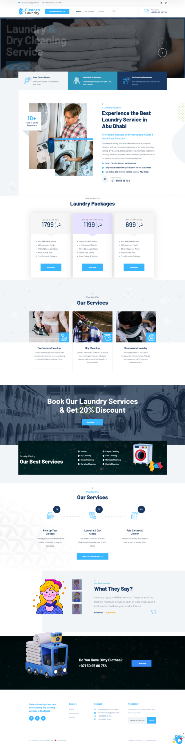 Cleanzo Laundry Website Full Homepage