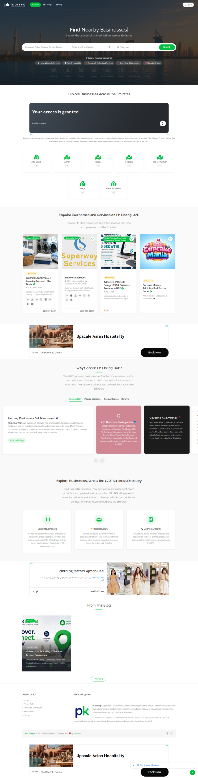PK Listing Website Full Homepage